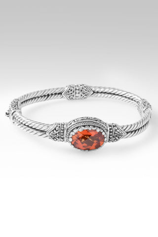 Strength in Struggle Bangle Bracelet™ in Padparadscha Lab Created Sapphire 6 / Tree Of Life / Padparadscha Lab Created Sapphire