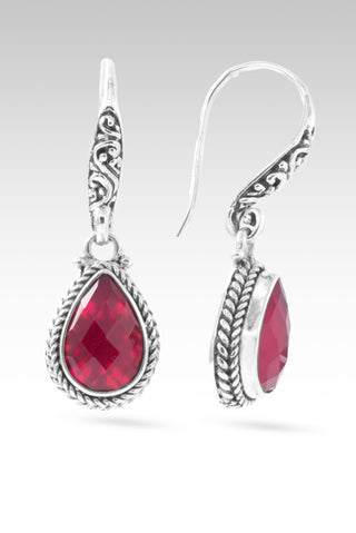 U Came Thru Earrings™ in Red Fuchsia Chalcedony & Quartz