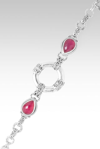 U Make A Way Bracelet™ in Red Fuchsia Chalcedony & Quartz 6.75 - 7.5