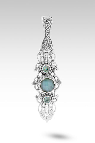 Fall Into Action Pendant™ in Sea Green Chalcedony Mother of Pearl Quartz & Bali Crush™ Mystic Topaz