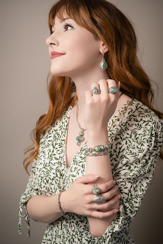 Revival Coming Bracelet™ in Green Opal, Prehnite & Sea Green Chalcedony Mother of Pearl Quartz