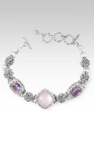 Workin' 4 UR Good Always Bracelet™ in Rose Quartz Pink Mother of Pearl & Lilac Rose De France™ Mystic Quartz 6.75 - 7.5 / Tree Of Life / Rose Quartz Pink Mother Of Pearl Doublet, Lilac Rose De France™ Mystic Quartz