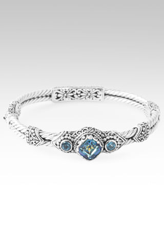 U Gave Me Everything Bangle Bracelet™ in Cockatoo Daze™ Mystic Quartz & Swiss Blue Topaz 6.25
