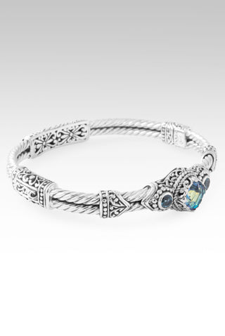 U Gave Me Everything Bangle Bracelet™ in Cockatoo Daze™ Mystic Quartz & Swiss Blue Topaz 6.25