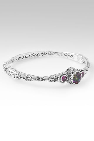 Our Hope & Faith Bangle Bracelet™ in Odyssey Rose™ Mystic Quartz & Rhodolite Garnet 6.5