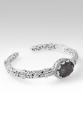 Spirit of Living God Cuff Bracelet™ in Black Tourmalinated Quartz 6.25 / Tree Of Life / Black Tourmalinated Quartz