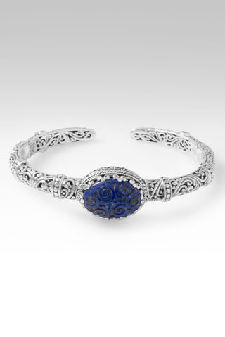 Spirit of Living God Cuff Bracelet™ in Lapis Carved Swirl 6.25 / Tree Of Life / Lapis