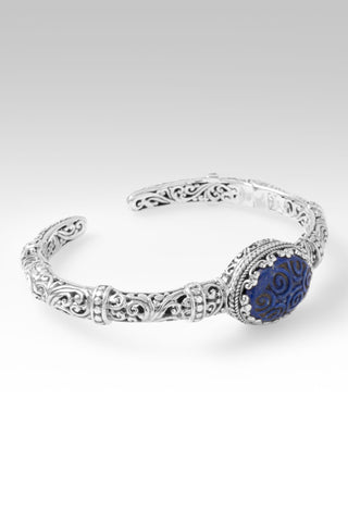 Spirit of Living God Cuff Bracelet™ in Lapis Carved Swirl 6.25 / Tree Of Life / Lapis