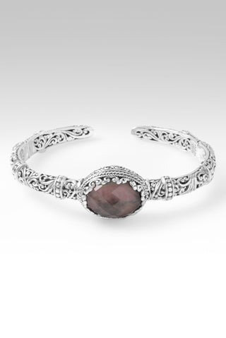 Spirit of Living God Cuff Bracelet™ in Rainbow Champagne Mother Of Pearl Quartz 6.25 / Tree Of Life / Rainbow Champagne Mother Of Pearl Quartz Doublet