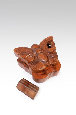 🎁 5" X 3" X 2" Carved Wooden Butterfly Puzzle Box (100% off) - only found at SARDA™