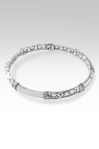 Sterling Silver Scattered Jawan & High Polish "Without Conditions" Bangle Bracelet
