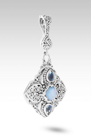 Gratitude Wins Pendant™ in Blue Quartz Mother of Pearl & London Blue Topaz