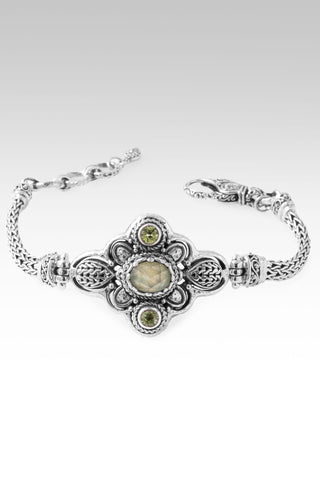 Impossible IS Possible Bracelet™ in Vesuvianite Mother of Pearl Quartz & Peridot 6.5 - 7.25
