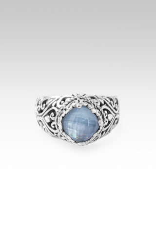 I Am Not My Mistakes Ring™ in Blue Quartz Mother of Pearl 5
