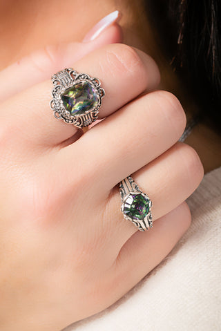 His Wonderful Works Ring™ in Green King™ Mystic Topaz