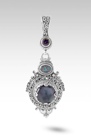 Safe With Him Pendant™ in Black Onyx Mother of Pearl Quartz, Australian Opal & Odyssey Green™ Mystic Topaz