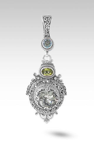 Safe With Him Pendant™ in Prasiolite, Peridot & Bali Crush™ Mystic Topaz