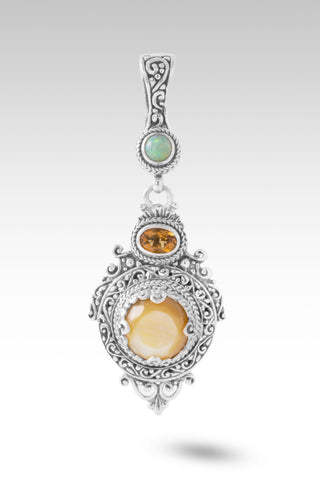 Safe With Him Pendant™ in Yellow Mother of Pearl, Citrine & Ethiopian Opal