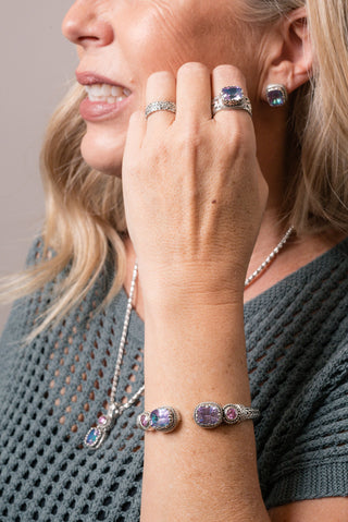 Lead Us to Believe Tip-To-Tip Bracelet™ in Pink Vapor™ Mystic Quartz & Perfect Pink™ Mystic Moissanite