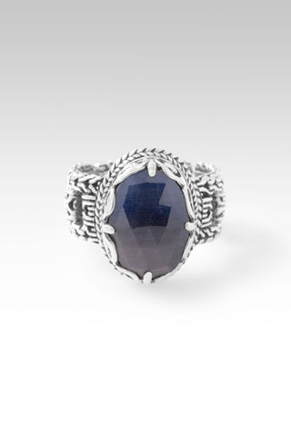 Not Today Satan Ring™ in Blue Grey Sapphire 5