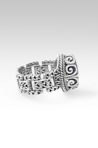 Not Today Satan Ring™ in Blue Grey Sapphire 5