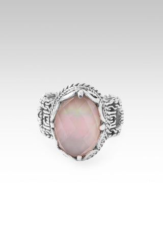 Not Today Satan Ring™ in Rose Quartz Mother of Pearl 5