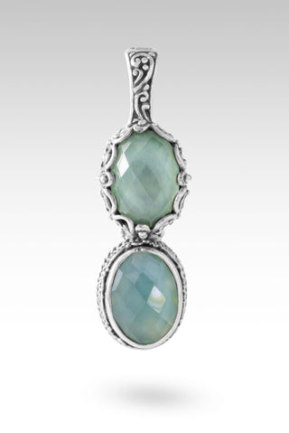 Nothing U Can't Do Pendant™ in Kiwi Mother of Pearl Quartz & Sea Green Chalcedony Mother of Pearl Quartz
