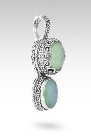 Nothing U Can't Do Pendant™ in Kiwi Mother of Pearl Quartz & Sea Green Chalcedony Mother of Pearl Quartz