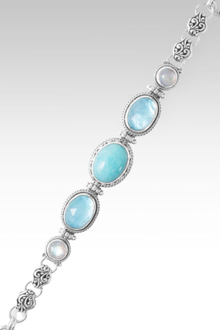 Sees My Worth Bracelet™ in Amazonite, Paraiba Mother of Pearl Quartz & Rainbow Moonstone 6.5 - 7.25