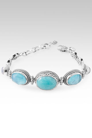 Sees My Worth Bracelet™ in Amazonite, Paraiba Mother of Pearl Quartz & Rainbow Moonstone 6.5 - 7.25