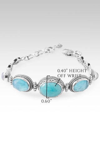 Sees My Worth Bracelet™ in Amazonite, Paraiba Mother of Pearl Quartz & Rainbow Moonstone 6.5 - 7.25