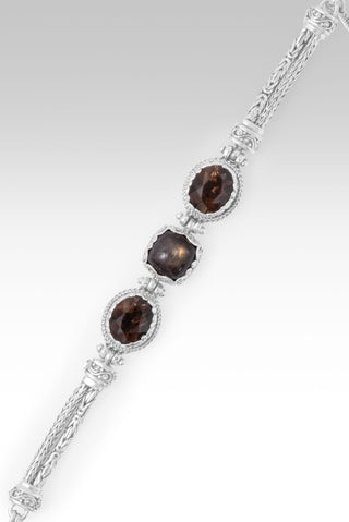 Troubles? It's A God Problem Bracelet™ in Rainbow Rose Gold Sunstone & Smoky Quartz 6.5 - 7.25
