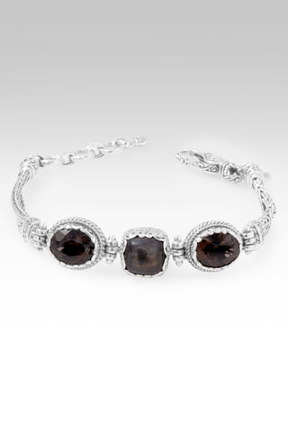 Troubles? It's A God Problem Bracelet™ in Rainbow Rose Gold Sunstone & Smoky Quartz 6.5 - 7.25