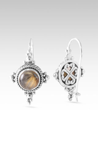 Worlds in His Hands Earrings™ in Copper & Gold Rutilated Quartz Jawan Bead / Copper & Gold Rutilated Quartz