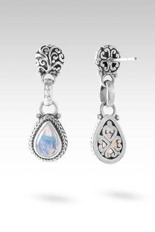 World Breaks, He Mends Earrings™ in Rainbow Moonstone Tree Of Life / Rainbow Moonstone, Sterling Silver Paddlebacks