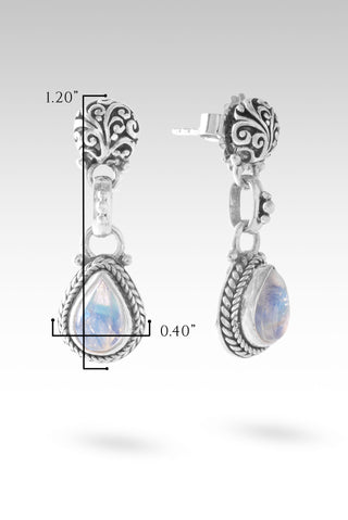 World Breaks, He Mends Earrings™ in Rainbow Moonstone Tree Of Life / Rainbow Moonstone, Sterling Silver Paddlebacks