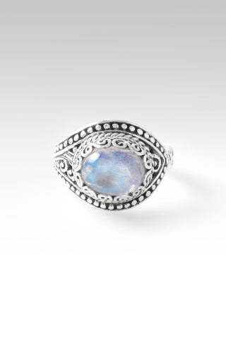 World Breaks, He Mends Ring™ in Rainbow Moonstone 5 / Tree Of Life / Rainbow Moonstone