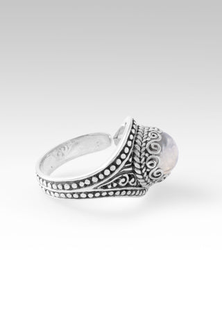 World Breaks, He Mends Ring™ in Rainbow Moonstone 5 / Tree Of Life / Rainbow Moonstone