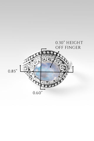 World Breaks, He Mends Ring™ in Rainbow Moonstone 5 / Tree Of Life / Rainbow Moonstone