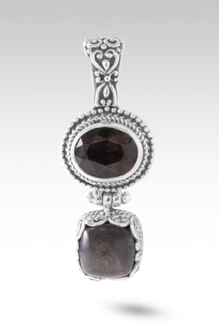 Troubles? It's A God Problem Pendant™ in Rainbow Rose Gold Sunstone & Smoky Quartz