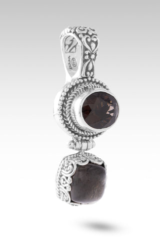 Troubles? It's A God Problem Pendant™ in Rainbow Rose Gold Sunstone & Smoky Quartz