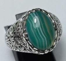 King to Come Ring™ in Green Banded Agate 5