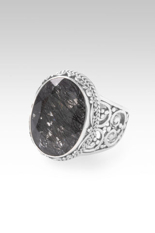 Speak UR Wonder Ring™ in Black Tourmalinated Quartz 5 / Tree Of Life / Black Tourmalinated Quartz