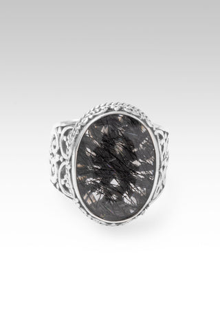 Speak UR Wonder Ring™ in Black Tourmalinated Quartz 5 / Tree Of Life / Black Tourmalinated Quartz