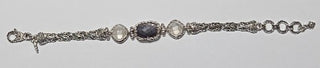 No More Fear Bracelet™ in Blue Grey Sapphire & Celestial Coated Moonstone 6.75 - 7.5