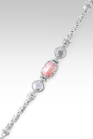 No More Fear Bracelet™ in Pink Mother of Pearl Mosaic & Zero Saturn™ Mystic Quartz 6.75 - 7.5