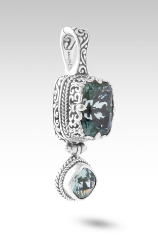 No More Worries Pendant™ in Green Lab Created Quartz & Paraiba Lab Created Spinel
