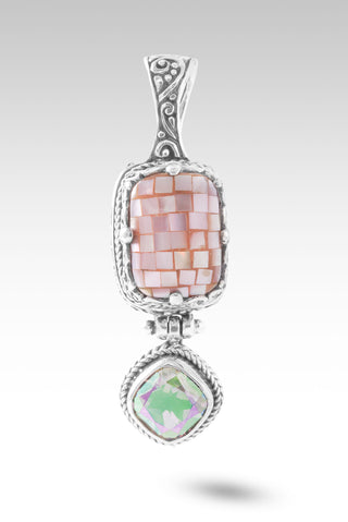 No More Worries Pendant™ in Rose Quartz Mother of Pearl & Celestial Coated Pink Moonstone