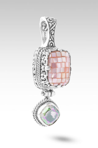 No More Worries Pendant™ in Rose Quartz Mother of Pearl & Celestial Coated Pink Moonstone