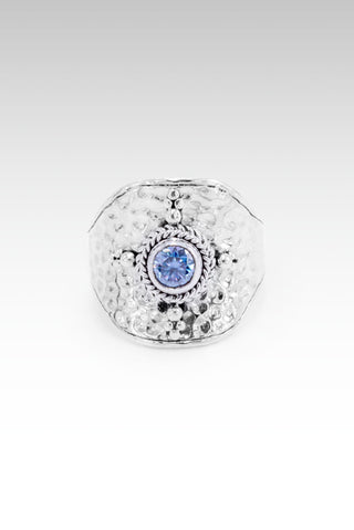 Sterling Silver Celestial Blue™ Mystic Moissanite Round Ring™